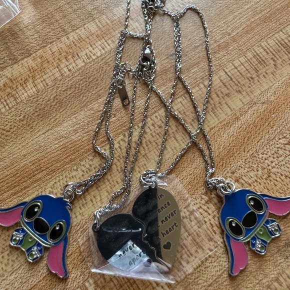Stitch Other - Stitch Friendship Necklace Set - Blue and Silver